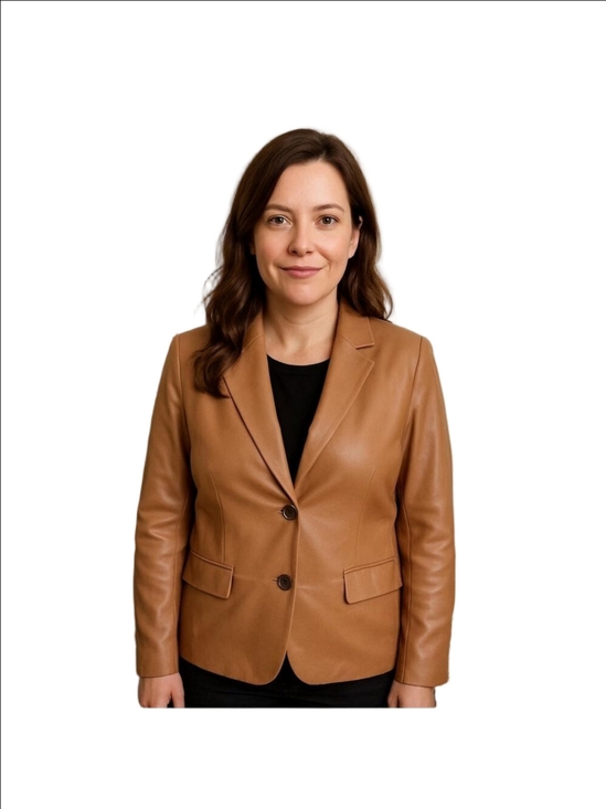a new day Jackets & Blazers - A New Day Camel Brown Faux Leather Blazer XSmall